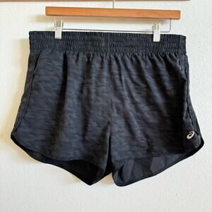 Asics Black and Gray Camo 3" Athletic Running Shorts Women's Large